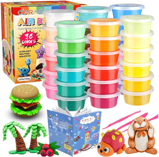 Modeling Clay Kit - 36 Colors Air Dry Ultra Light Clay, Safe & Non-Toxic Magic Foam Clay for Kids.