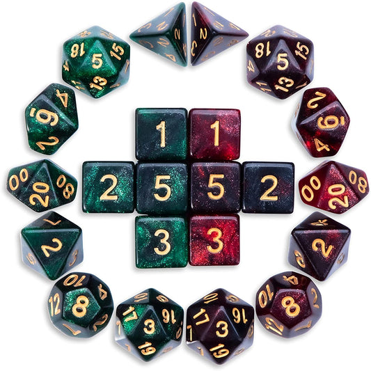 CiaraQ DND Dice Sets - 2 X 11 Polyhedral Dice (22pcs) for Dungeons and Dragons, Role Playing Table Game