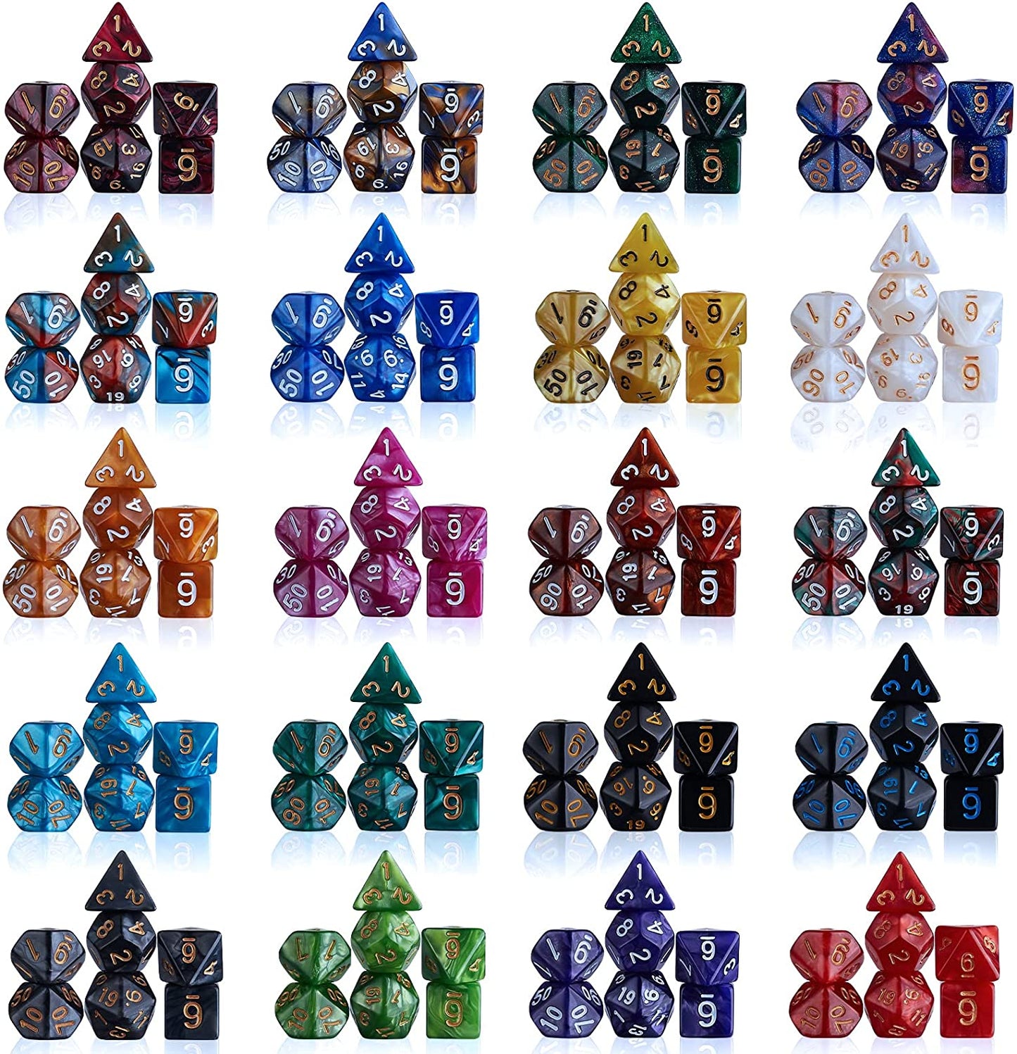 DND Dice Sets - 26 X 7 Polyhedral Dice (182pcs) with a Large Drawstring Bag Great for Dungeons and Dragons, Role Playing Table Game.