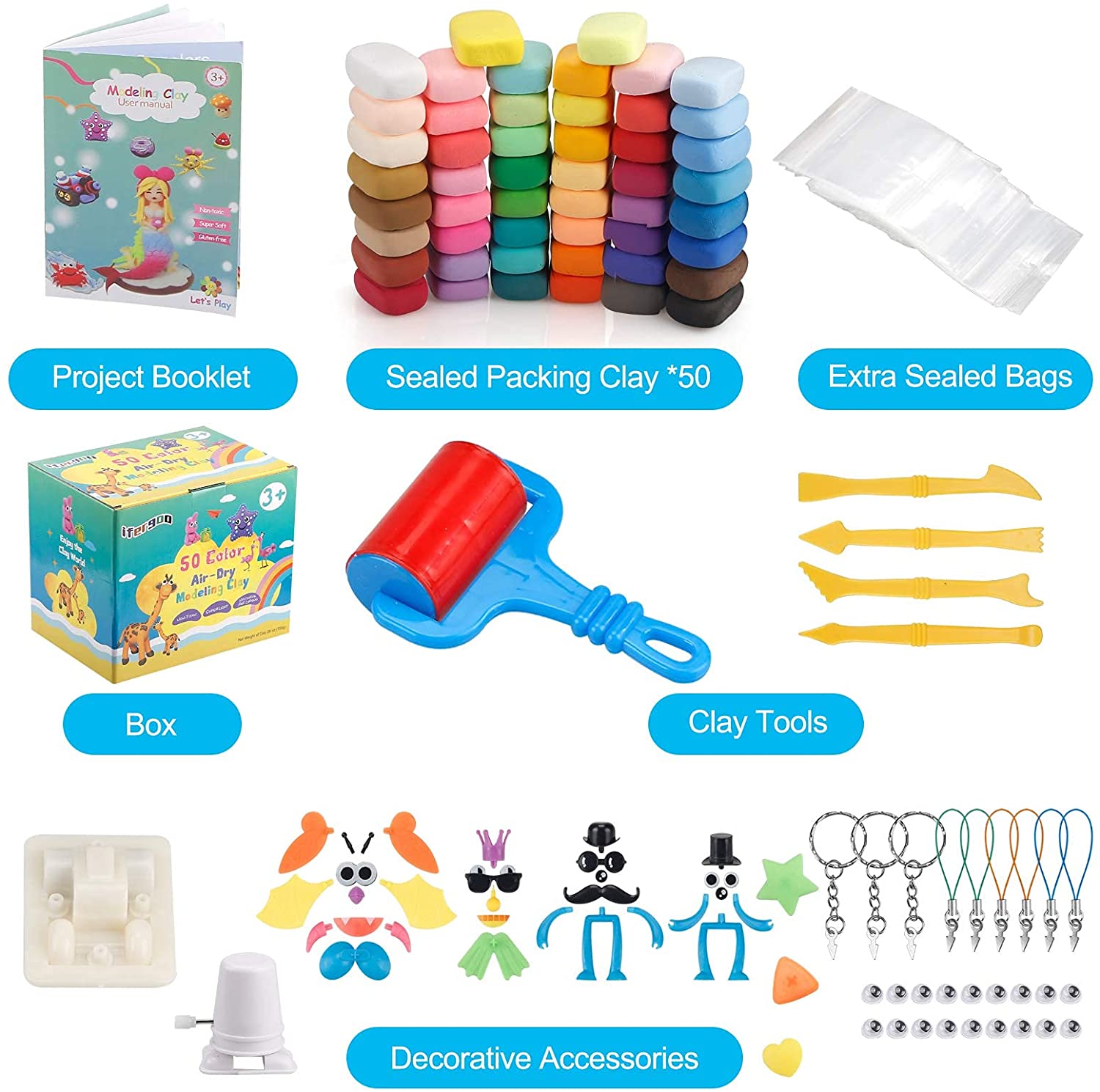Craft Clay For Kids Modeling Clay Kit Air Dry Ultra Light Clay Set