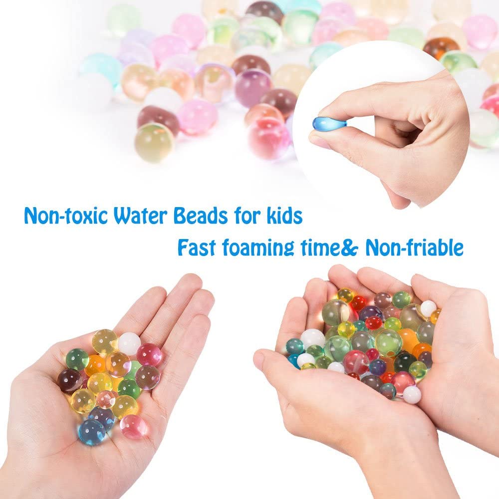 Water Beads (50000 pcs) Rainbow Mix Jelly Water Gel Beads Growing