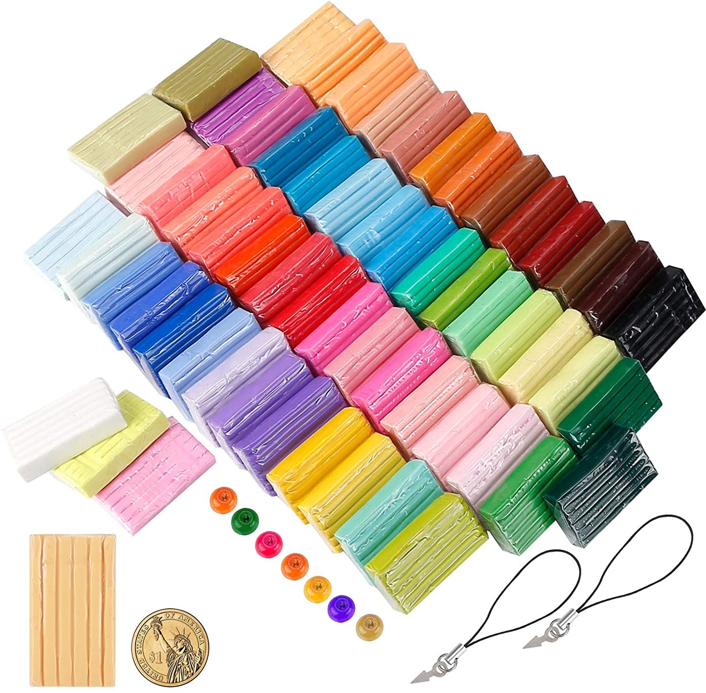 Polymer Clay 50 Colors, Modeling Clay for Kids DIY Starter Kits