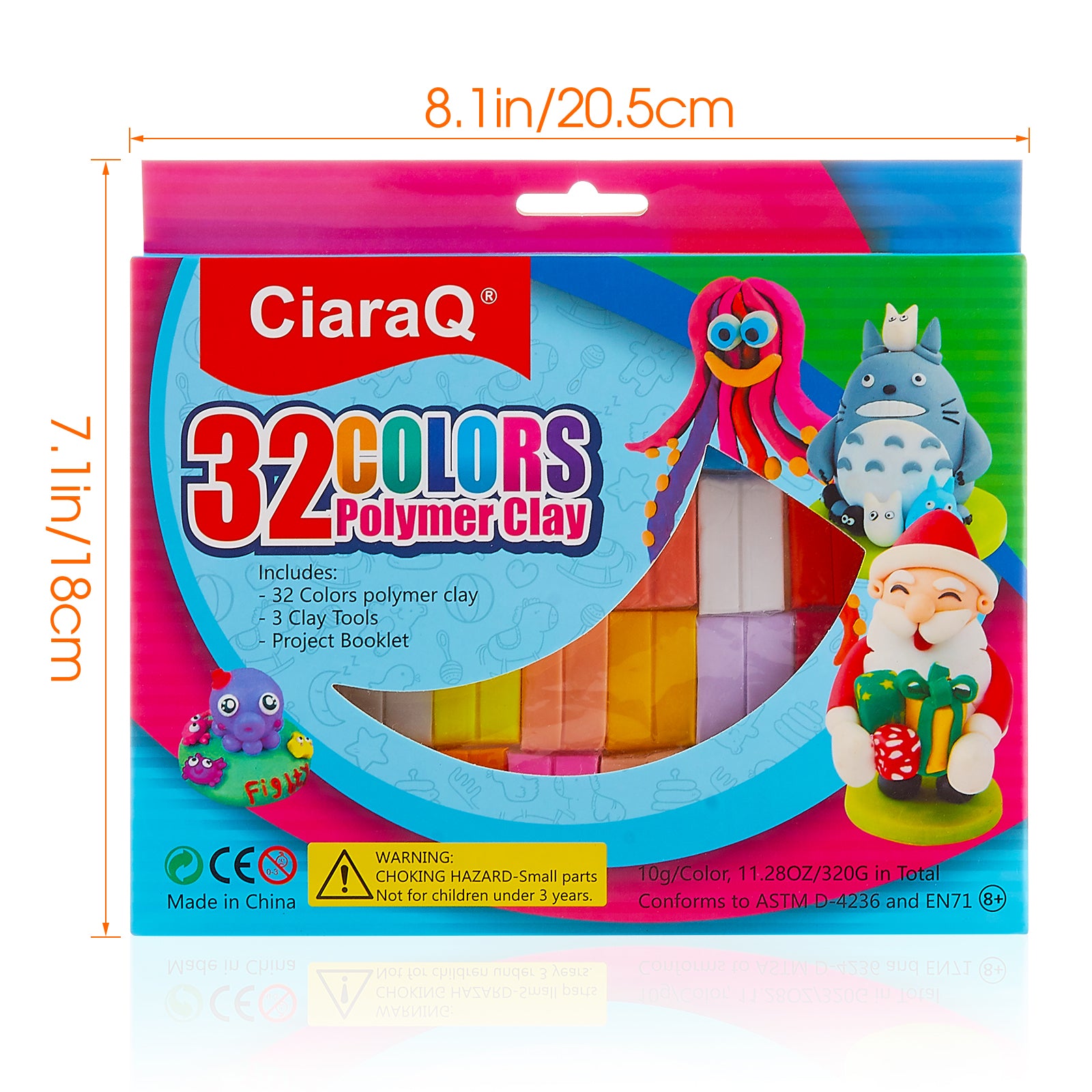 CiaraQ Polymer Clay-Oven Baked Modeling Clay with Sculpting Tools, 24  Colors, 1.2 lbs, Great Gift for Children and Artists.