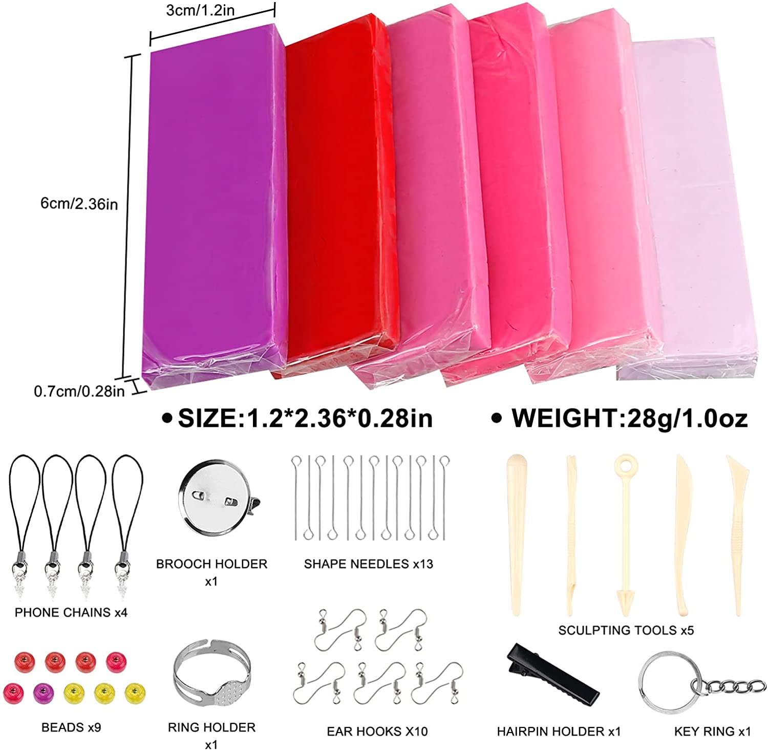 Ciaraq Kit De Iniciación De Arcilla Polimérica De 24 Colores